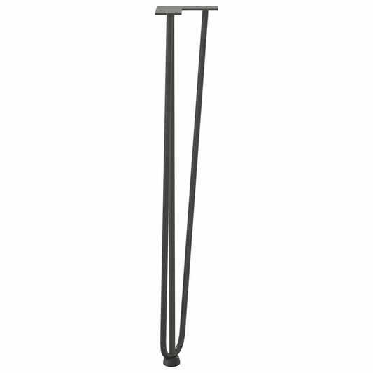 hårnålsben til konsollbord 4 stk antrasitt 72 cm massivt stål