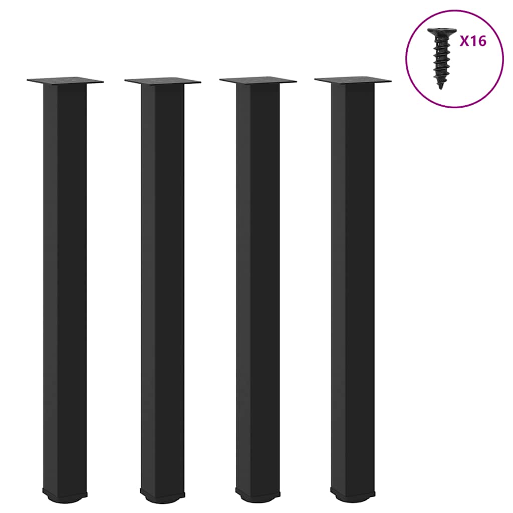 Barbordben 4 stk svart 100-102 cm stål