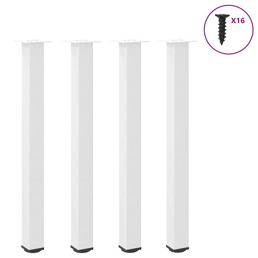 Barbordben 4 stk hvite 100-102 cm stål