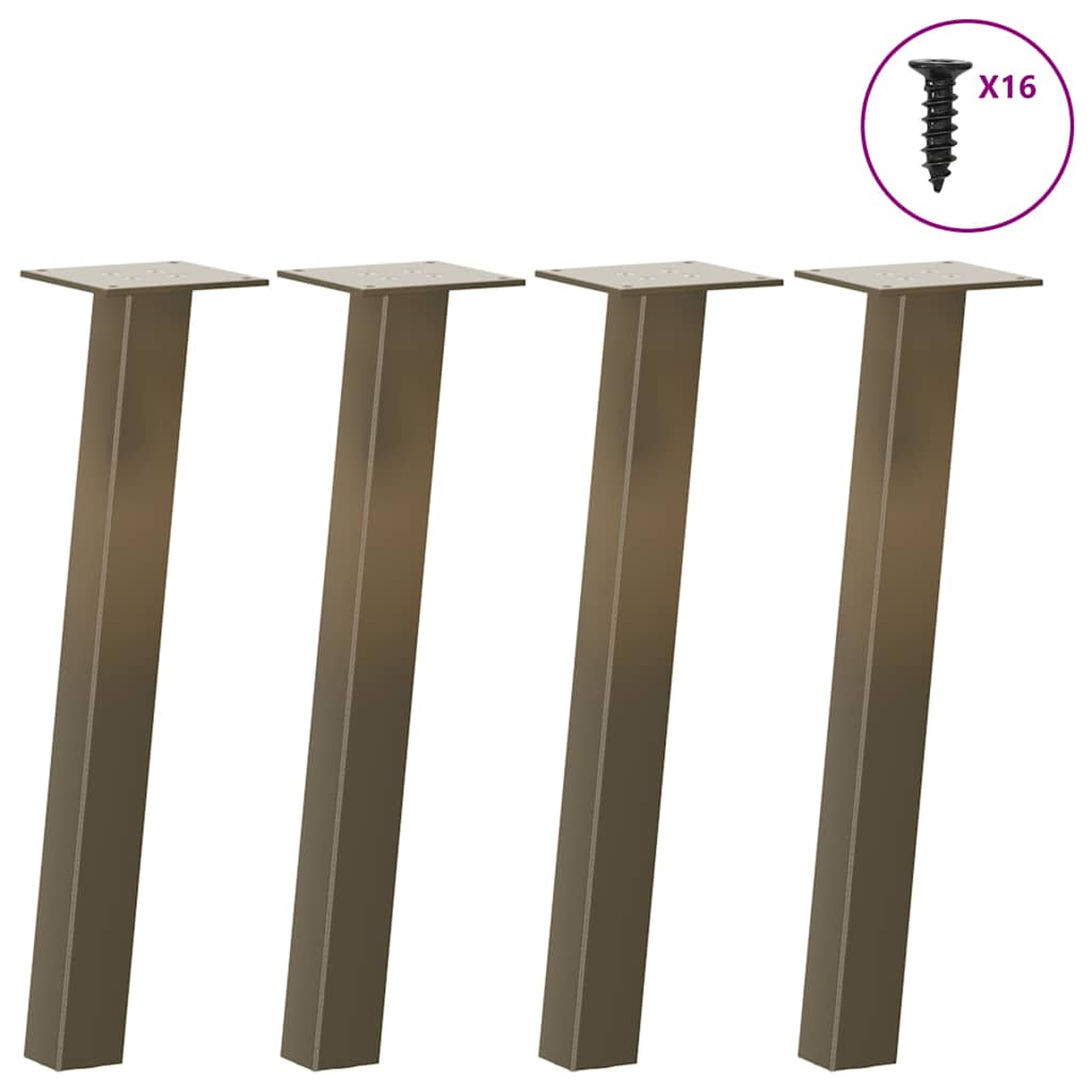Salongbordben 4 stk naturstål 30 cm stål
