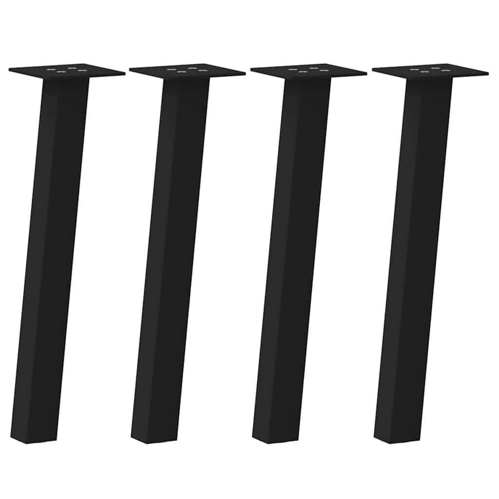 Salongbordben 4 stk svart 42 cm stål