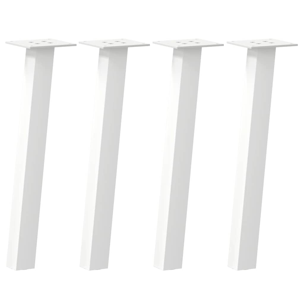 Salongbordben 4 stk hvit 42 cm stål