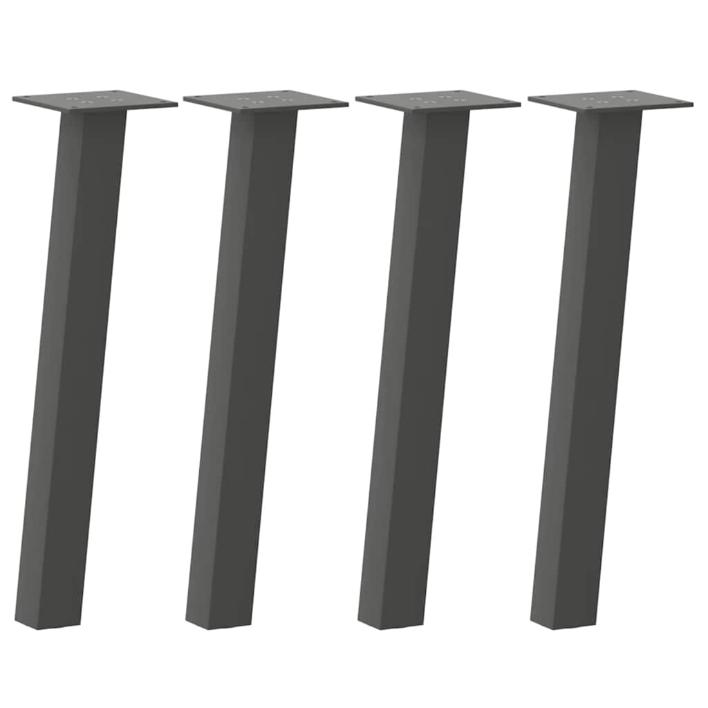 Salongbordben 4 stk antrasitt 42 cm stål