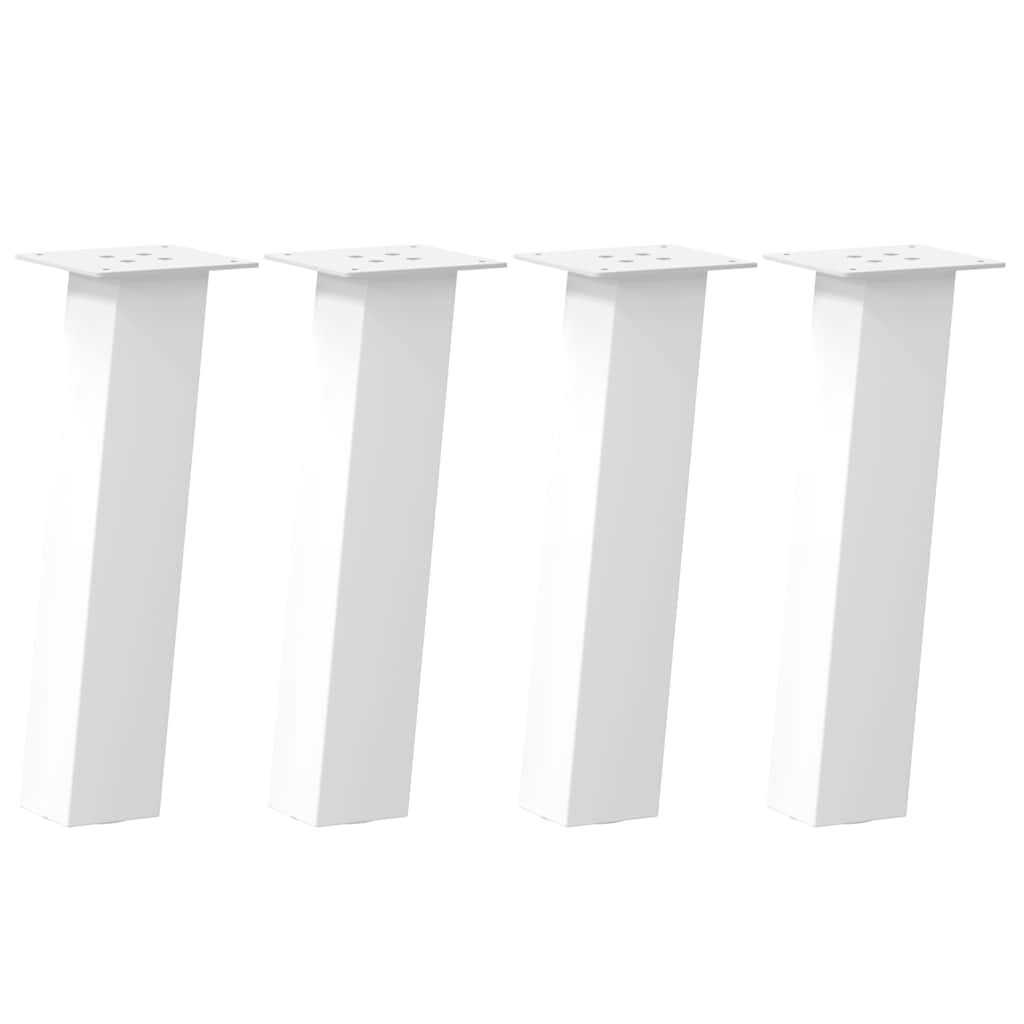 Salongbordben 4 stk hvit 30 cm stål