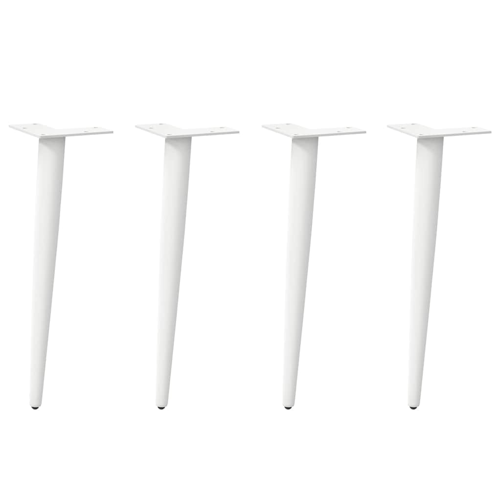 Salongbordben konisk form 4 stk hvit 30-31 cm stål