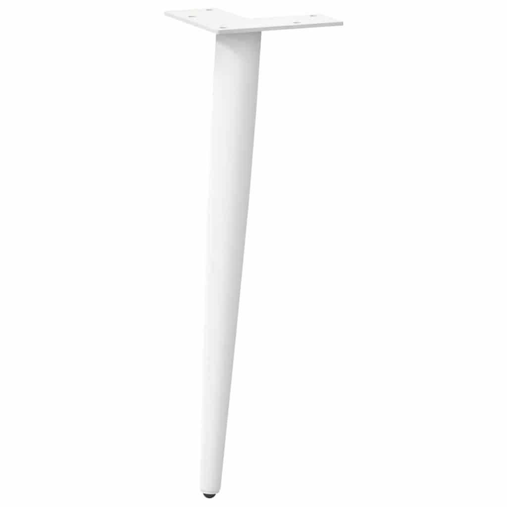 Salongbordben konisk form 4 stk hvit 30-31 cm stål