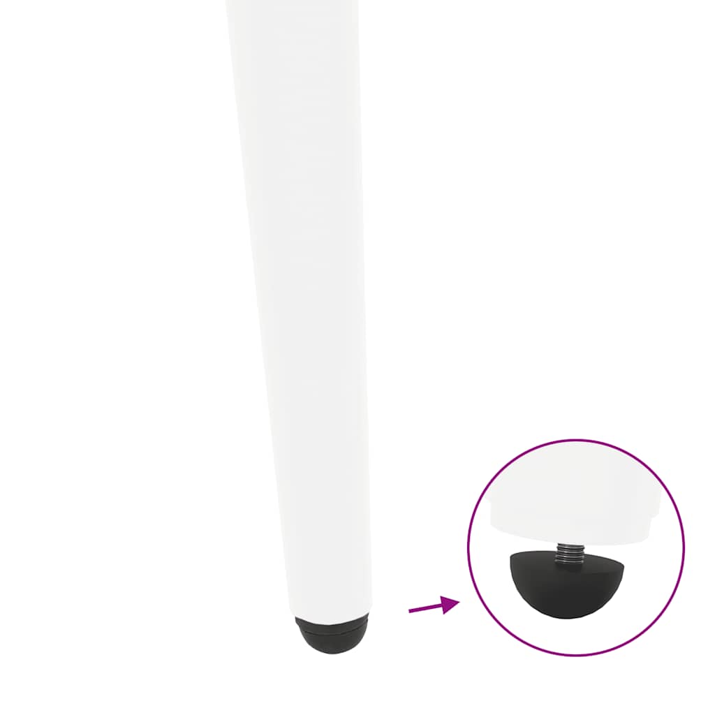 Salongbordben konisk form 4 stk hvit 30-31 cm stål