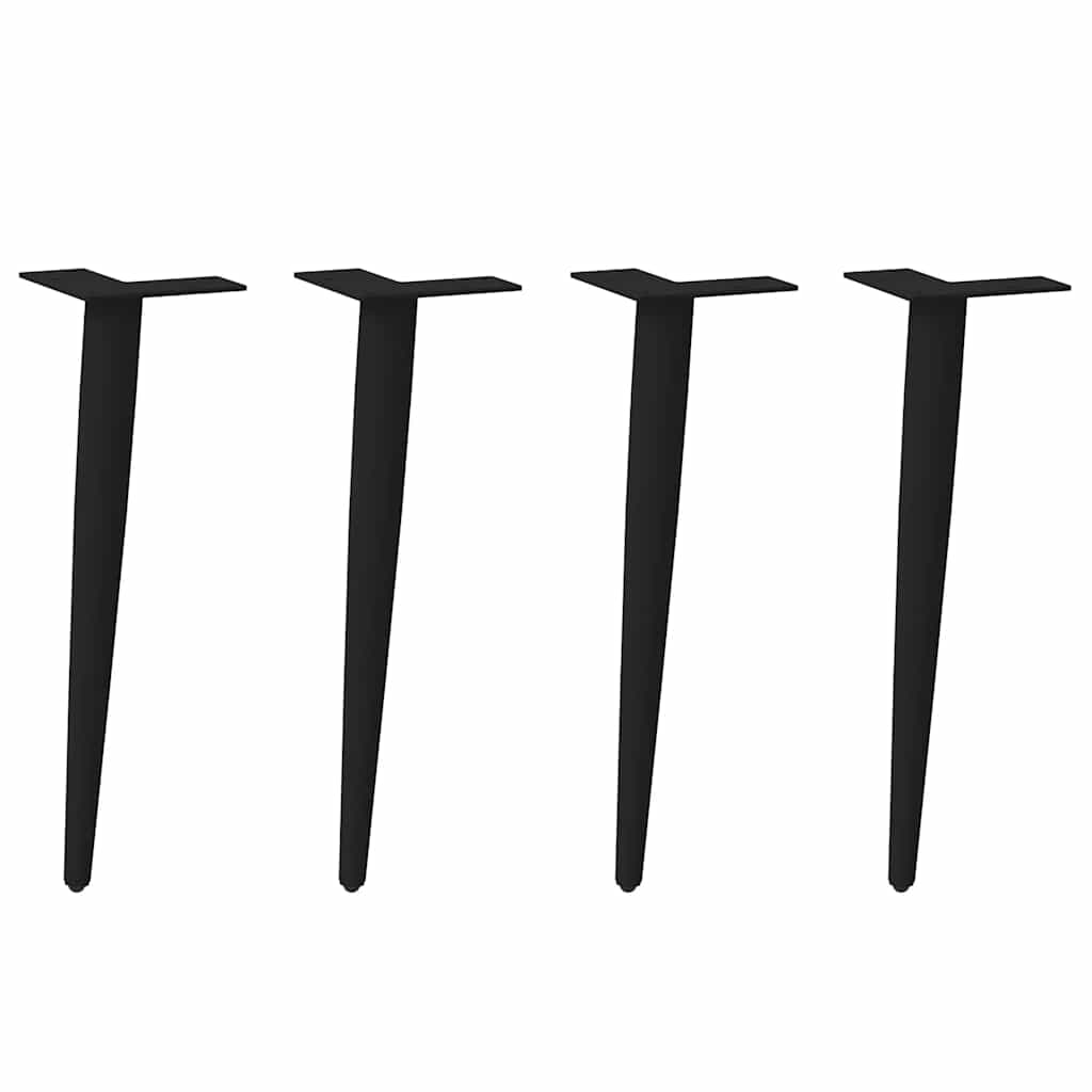 Salongbordben konisk form 4 stk svart 42-43 cm stål vidaXL