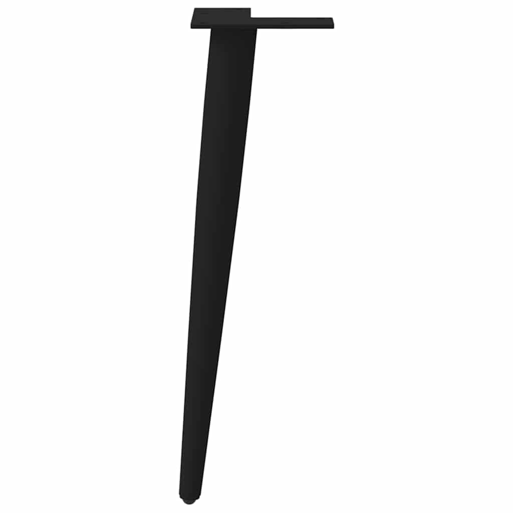 Salongbordben konisk form 4 stk svart 42-43 cm stål vidaXL