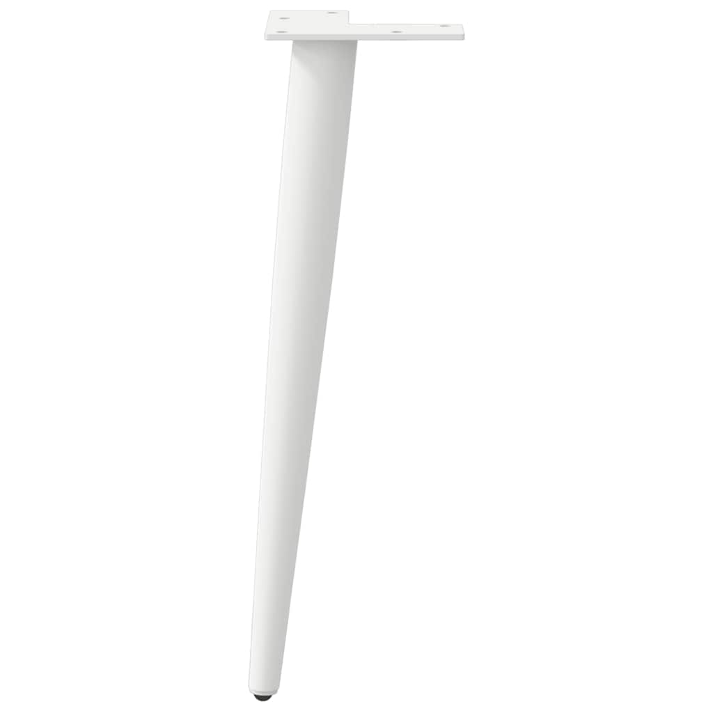 Salongbordben konisk form 4 stk hvit 42-43 cm stål