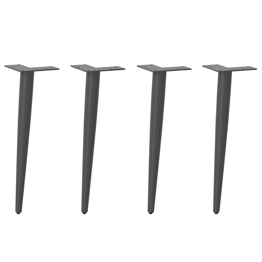 Salongbordben konisk form 4 stk antrasitt 42–43 cm stål vidaXL