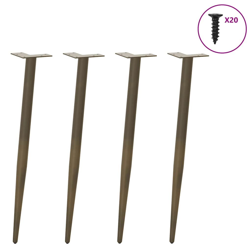 Konsollbordben konisk form 4 stk naturstål 72–73 cm stål