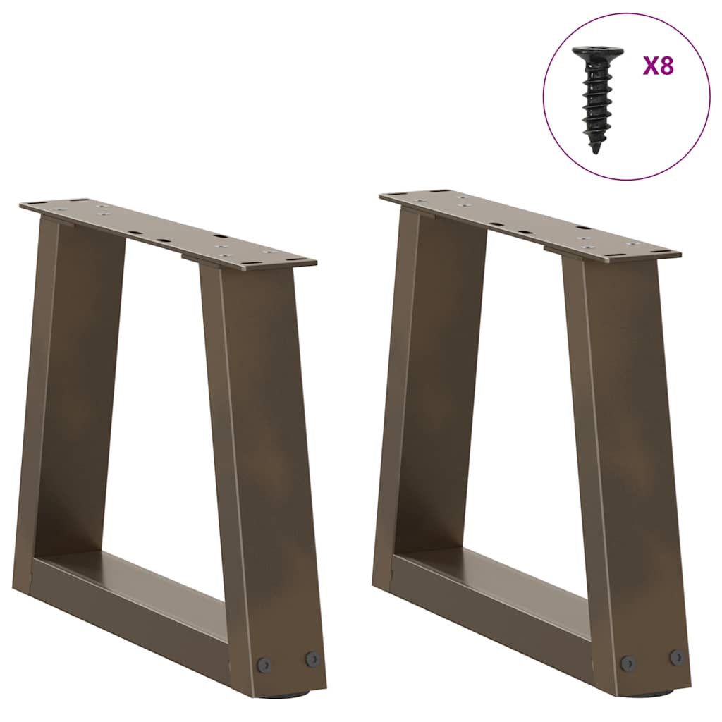 Salongbordben V-formet 2 stk naturstål 30x(30-31,3) cm stål