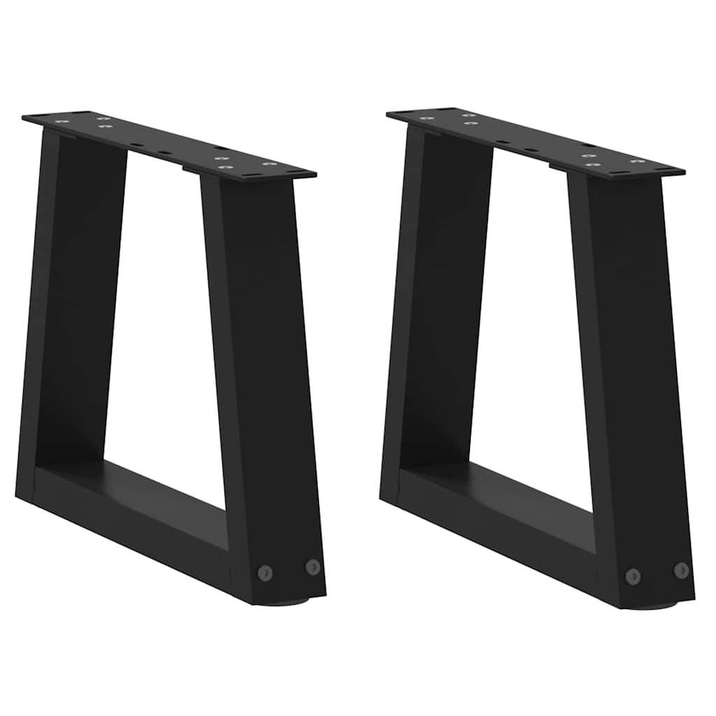 Salongbordben V-formet 2 stk svart 40x(30-31,3) cm stål