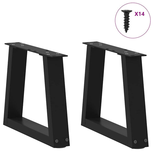 Salongbordben V-formet 2 stk svart 40x(30-31,3) cm stål