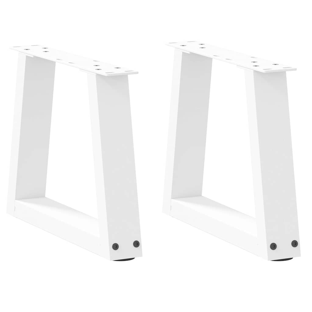Salongbordben V-formet 2 stk hvit 40x(30-31,3) cm stål
