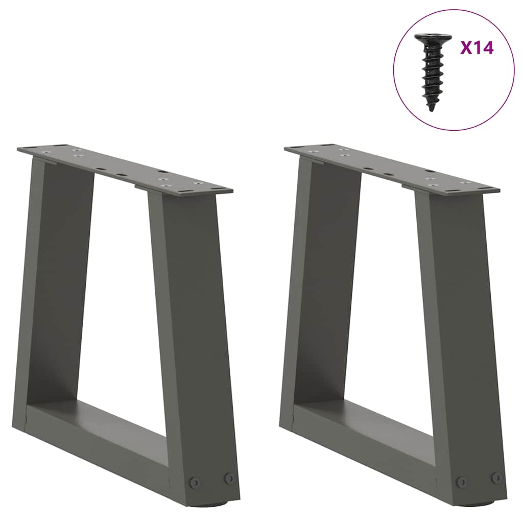 Salongbordben V-formet 2 stk antrasitt 40x(30-31,3) cm stål vidaXL