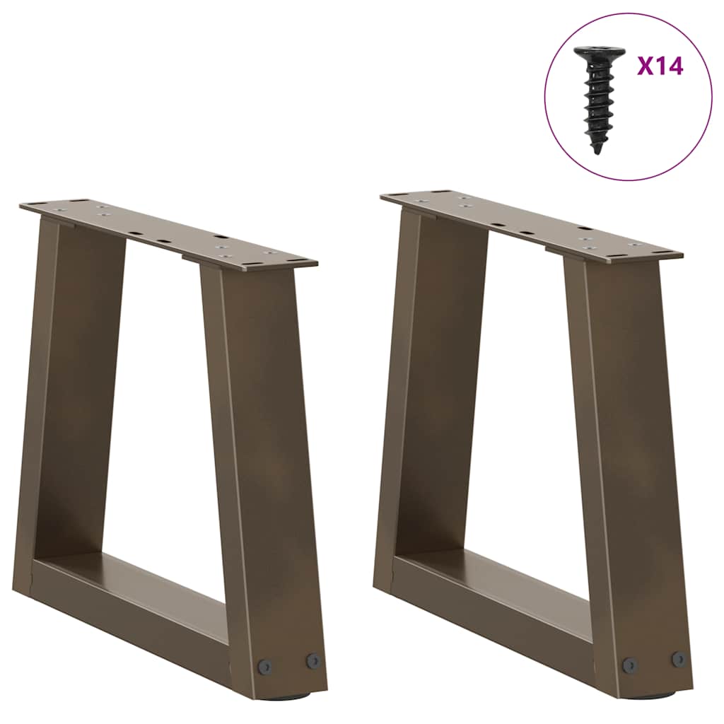 Salongbordben V-formet 2 stk naturstål 40x(30-31,3) cm stål