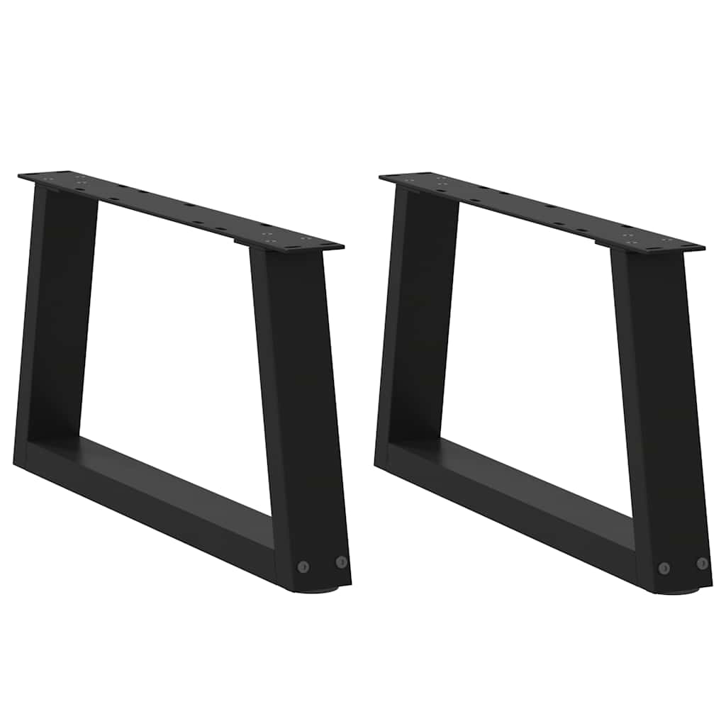 Salongbordben V-formet 2 stk svart 50x(30-31,3) cm stål
