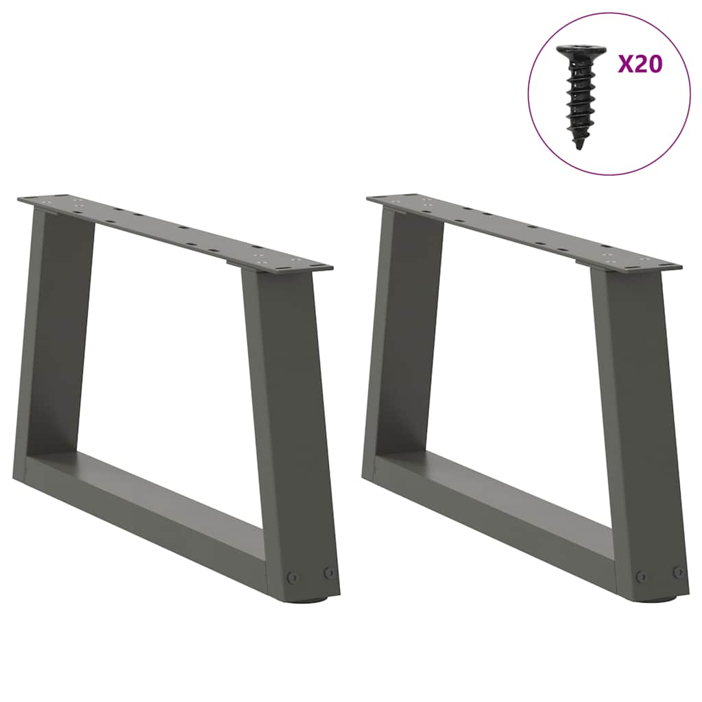 Salongbordben V-formet 2 stk antrasitt 50x(30-31,3) cm stål