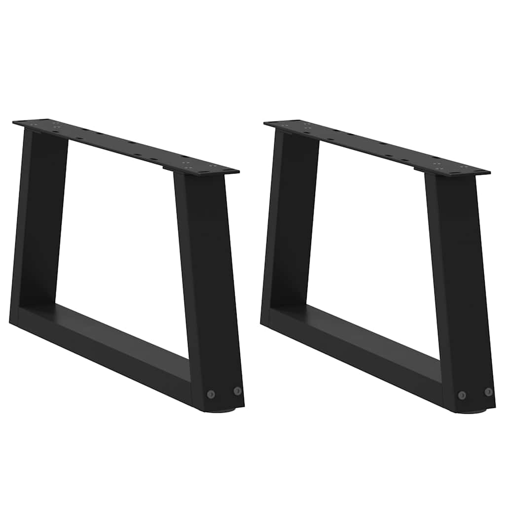 Salongbordben V-formet 2 stk svart 60 x (30-31,3) cm stål