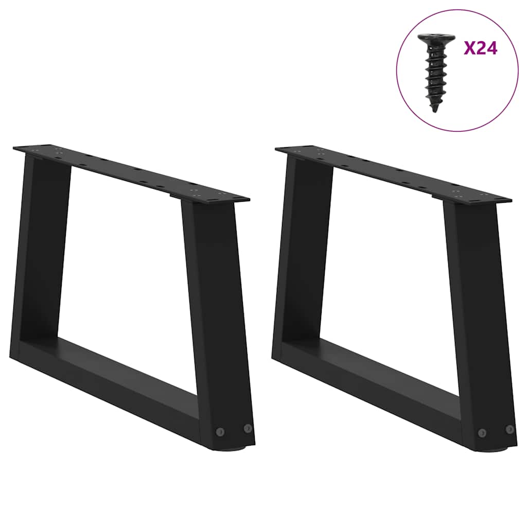 Salongbordben V-formet 2 stk svart 60 x (30-31,3) cm stål