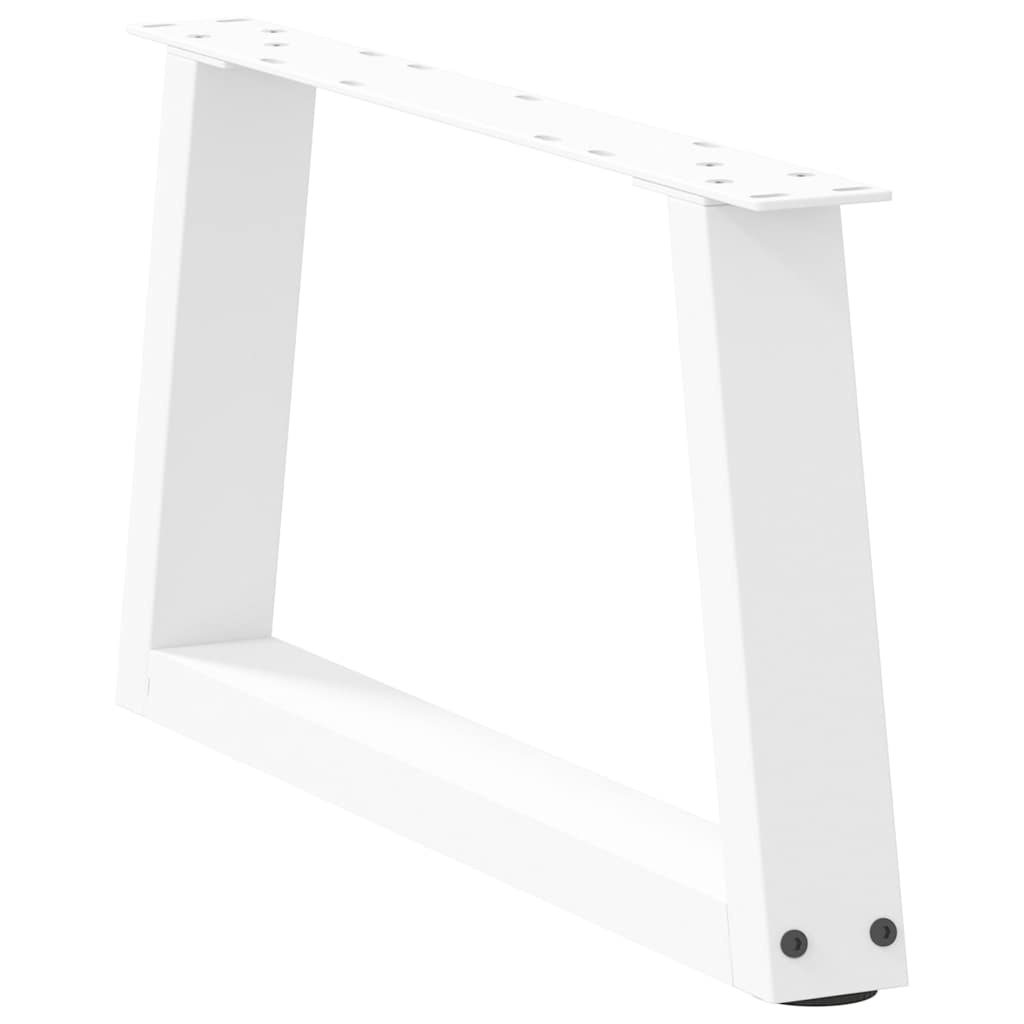 Salongbordben V-formet 2 stk hvit 60 x (30-31,3) cm stål