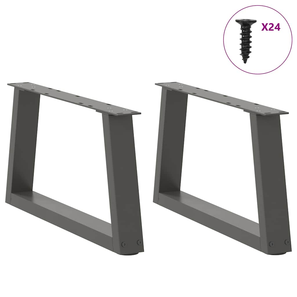 Salongbordben V-formet 2 stk antrasitt 60 x (30-31,3) cm stål