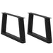 Salongbordben V-formet 2 stk svart 70 x (30-31,3) cm stål