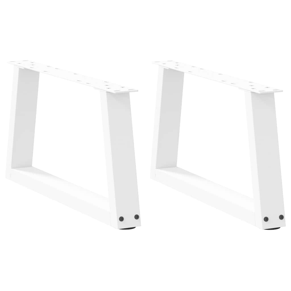 Salongbordben V-formet 2 stk hvit 70 x (30-31,3) cm stål