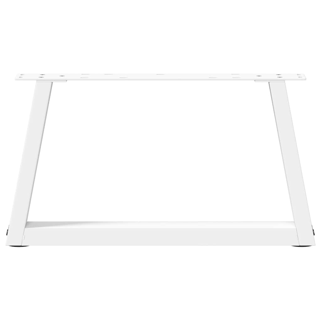 Salongbordben V-formet 2 stk hvit 70 x (30-31,3) cm stål