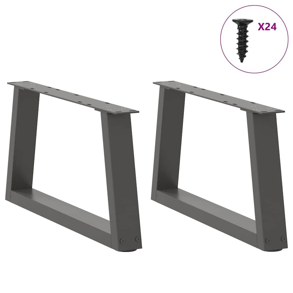 Salongbordben V-formet 2 stk antrasitt 70 x (30-31,3) cm stål
