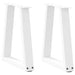 Salongbordben V-formet 2 stk hvit 38 x (42-43,3) cm stål vidaXL