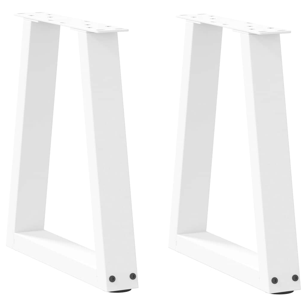 Salongbordben V-formet 2 stk hvit 38 x (42-43,3) cm stål vidaXL