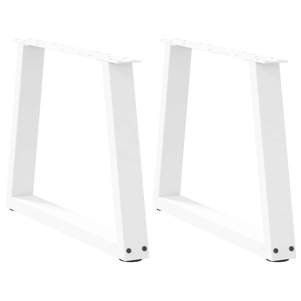 Salongbordben V-formet 2 stk hvit 50x(42-43,3) cm stål vidaXL