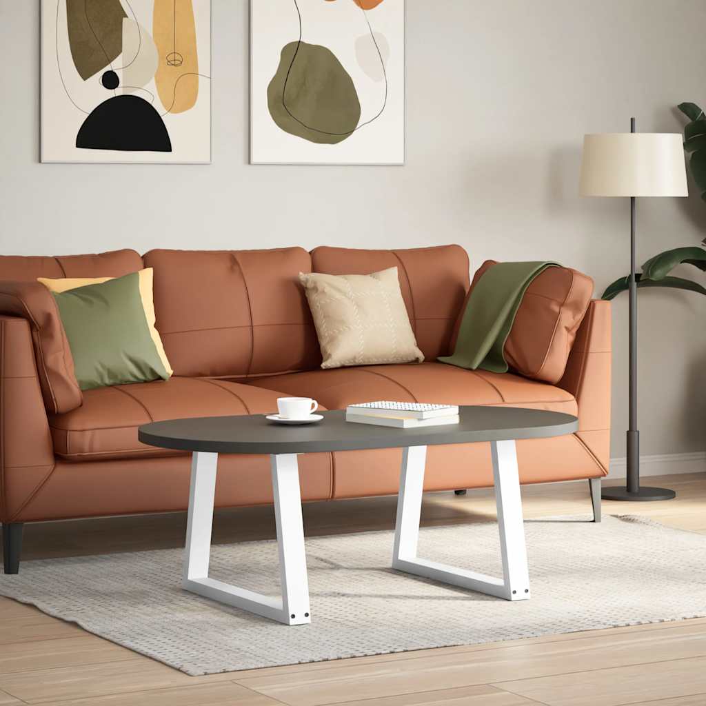 Salongbordben V-formet 2 stk hvit 50x(42-43,3) cm stål vidaXL
