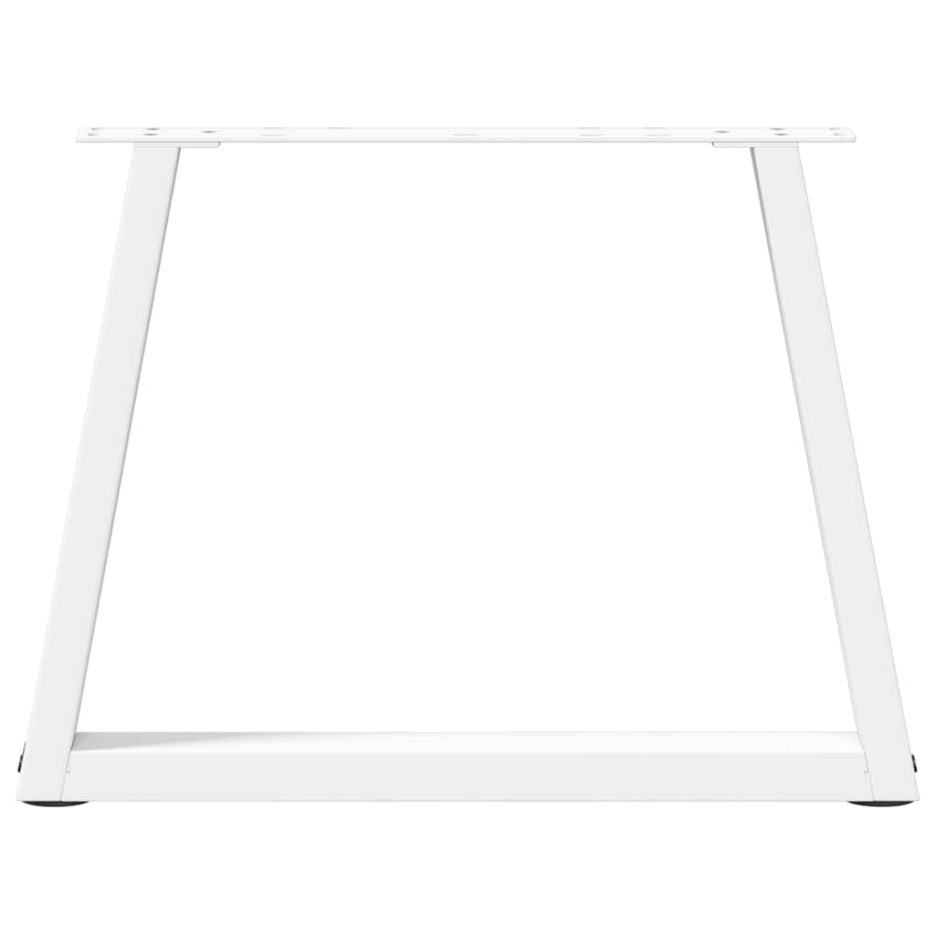 Salongbordben V-formet 2 stk hvit 50x(42-43,3) cm stål vidaXL