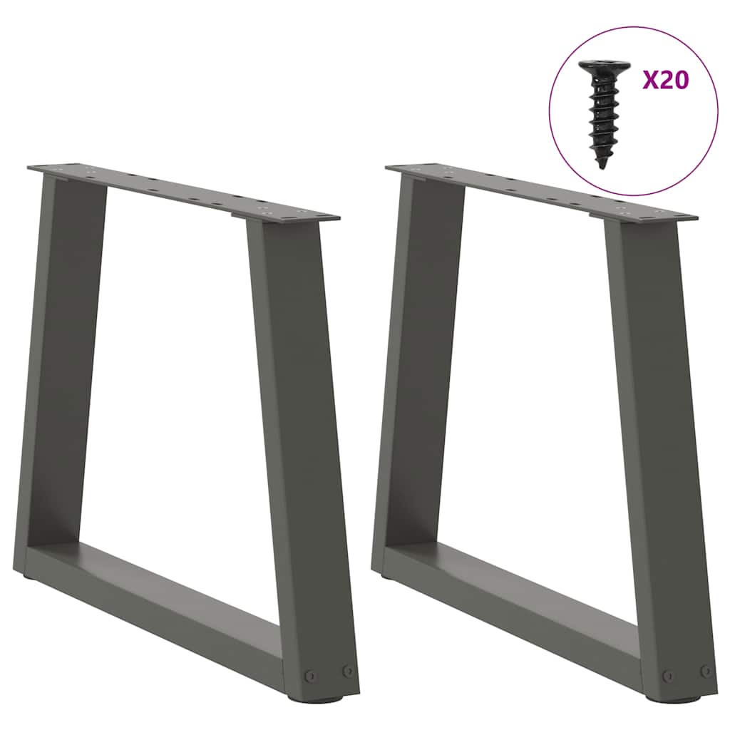 Salongbordben V-formet 2 stk antrasitt 50x(42-43,3) cm stål vidaXL
