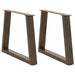 Salongbordben V-formet 2 stk naturstål 50x(42-43,3) cm stål