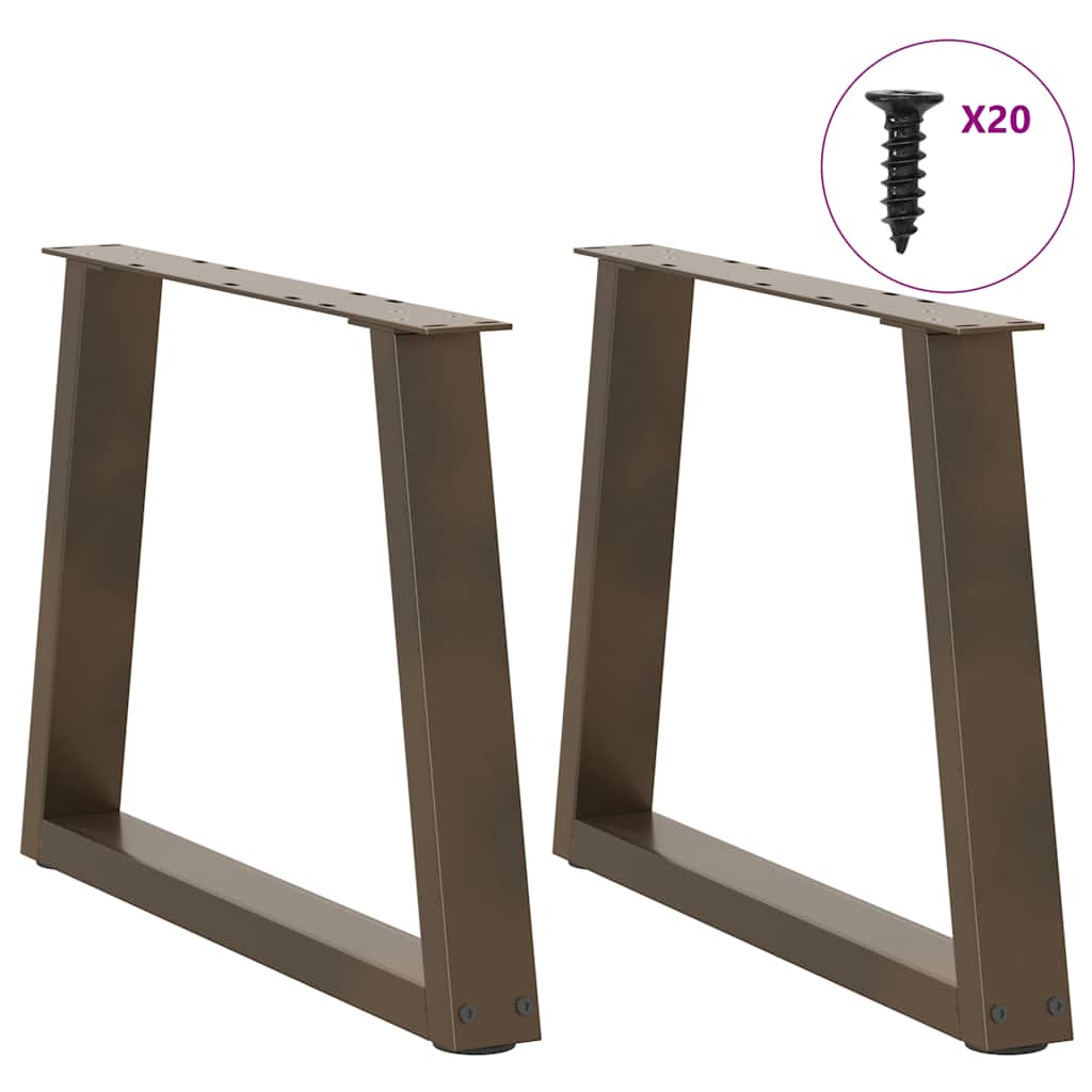 Salongbordben V-formet 2 stk naturstål 50x(42-43,3) cm stål