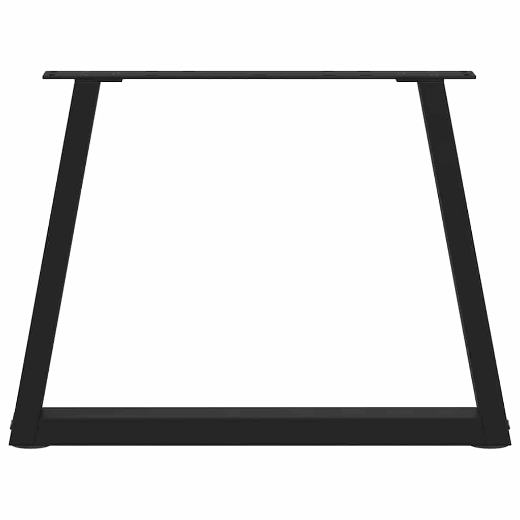 Salongbordben V-formet 2 stk svart 60 x (42-43,3) cm stål