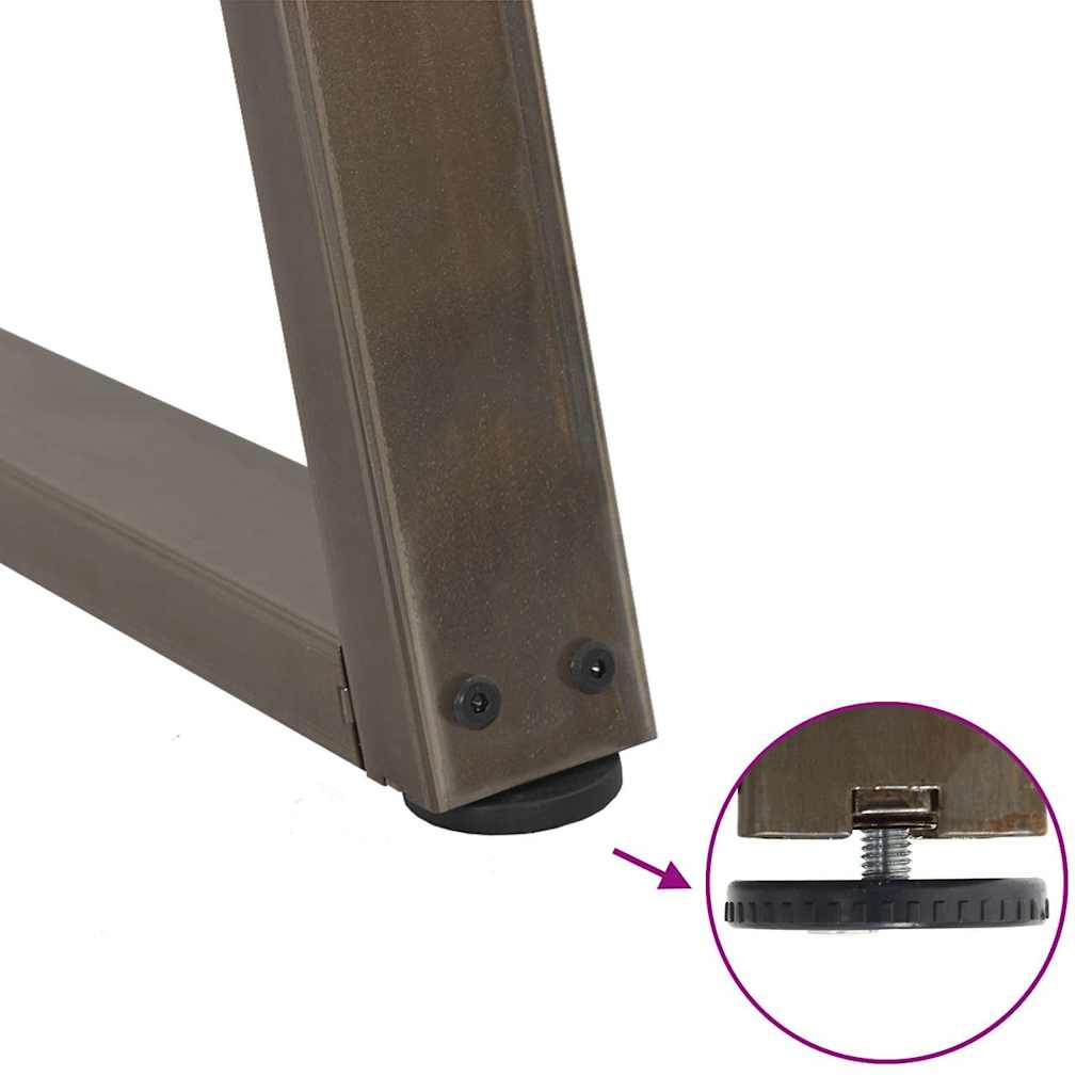Salongbordben V-formet 2 stk naturstål 60 x (42-43,3) cm stål