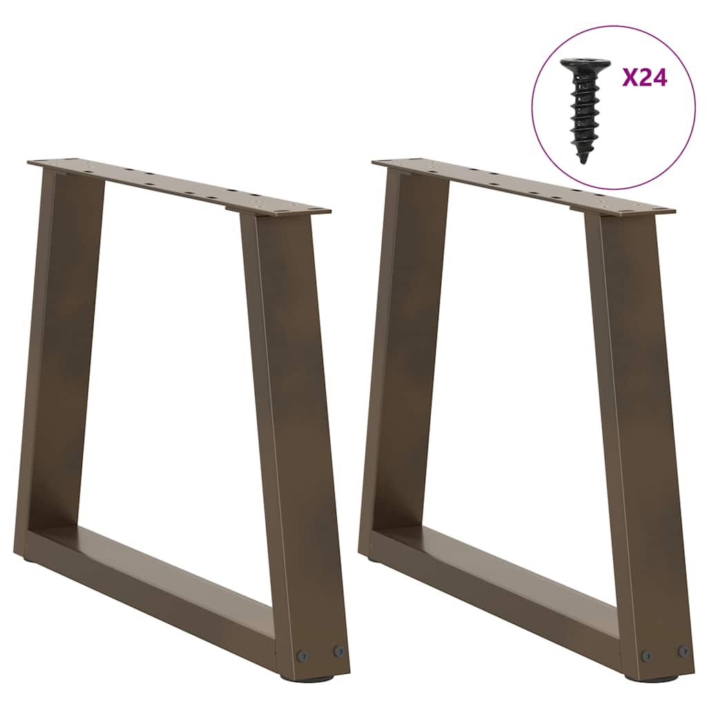 Salongbordben V-formet 2 stk naturstål 70 x (42-43,3) cm stål