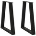 Spisebordben V-formet 2 stk svart 50x(72-73,3) cm stål