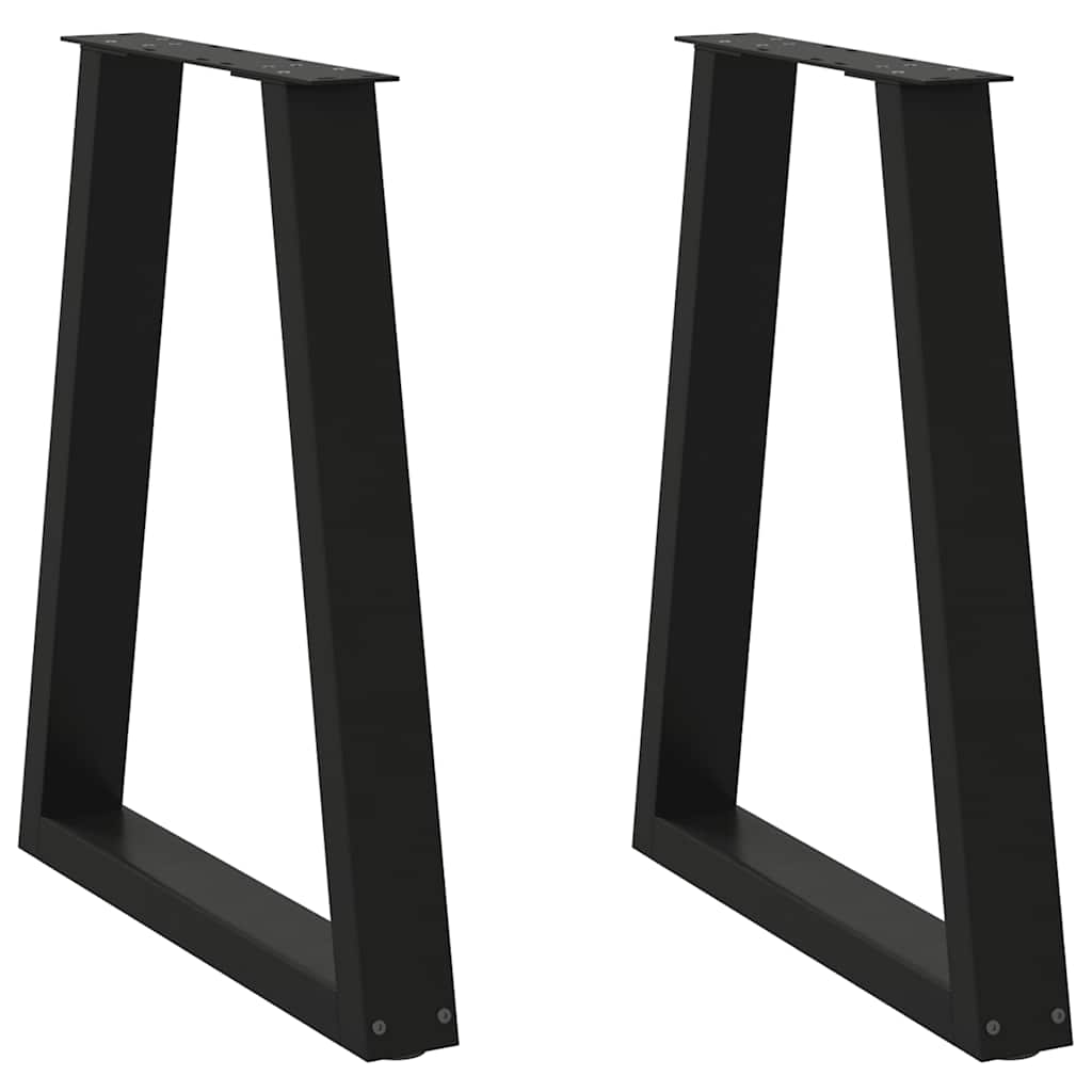 Spisebordben V-formet 2 stk svart 60 x (72-73,3) cm stål