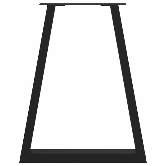 Spisebordben V-formet 2 stk svart 60 x (72-73,3) cm stål