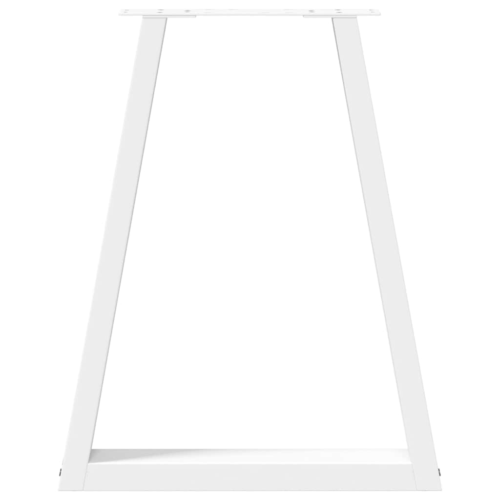 Spisebordben V-formet 2 stk hvit 60 x (72-73,3) cm stål vidaXL