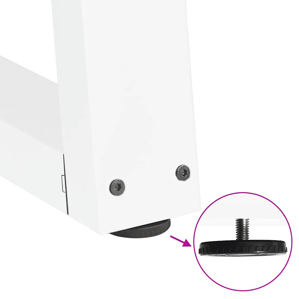 Spisebordben V-formet 2 stk hvit 60 x (72-73,3) cm stål vidaXL