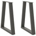 Spisebordben V-formet 2 stk antrasitt 60 x (72-73,3) cm stål