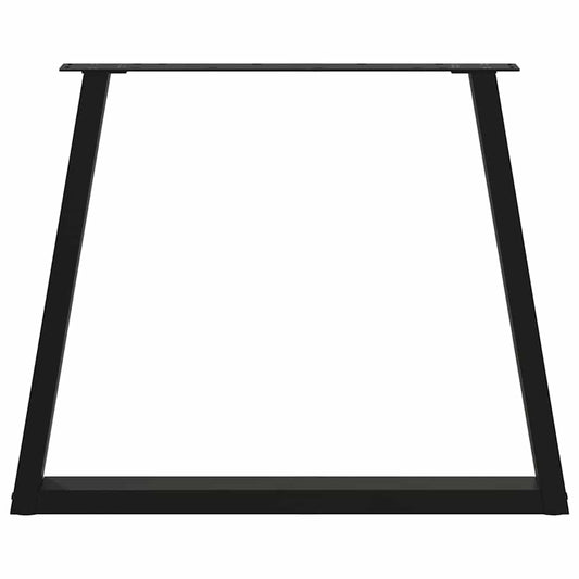 Spisebordben V-formet 2 stk svart 70 x (72-73,3) cm stål